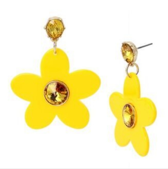 Betsey Johnson Jewelry - Betsey Johnson Spring Easter Yellow Flower Drop Earrings